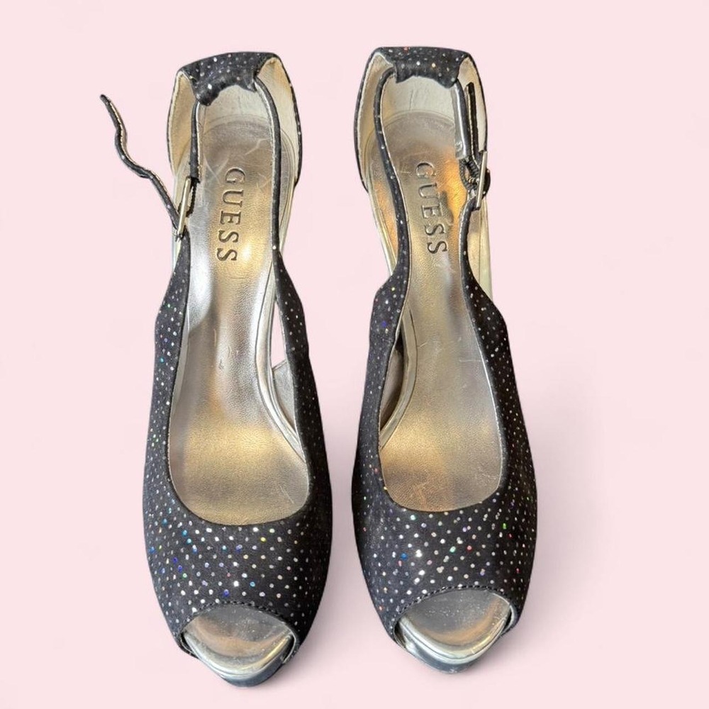 Guess Rhinestone platform heels ✨🖤 - Picture 6 of 8